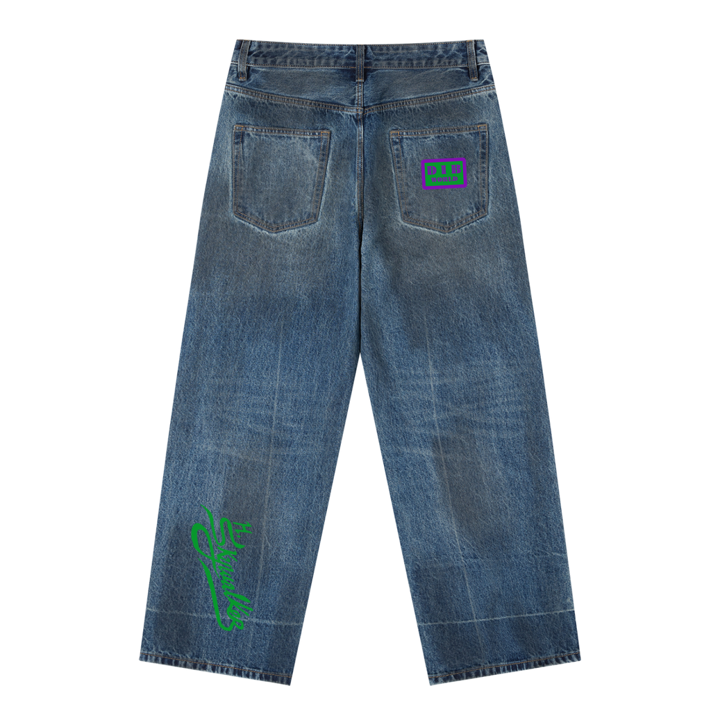 H. Skywalker Vintage Wash Baggy Denim Jeans