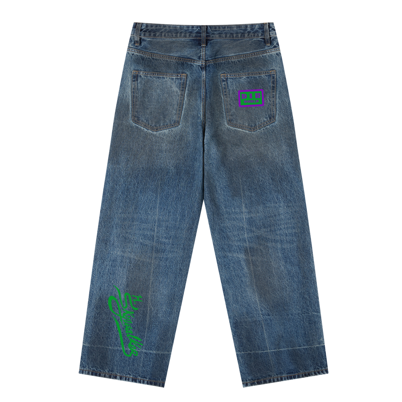 H. Skywalker Vintage Wash Baggy Denim Jeans