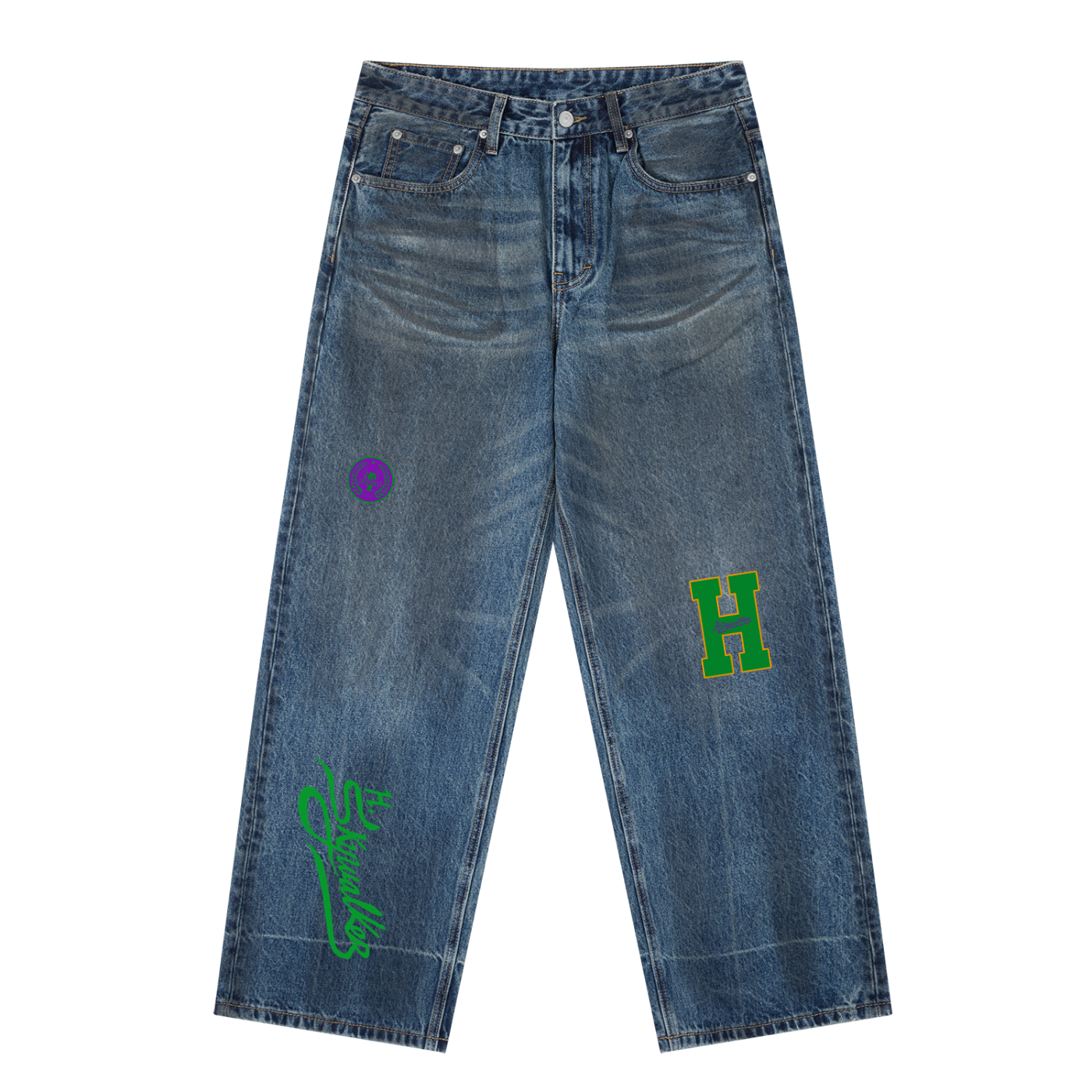 H. Skywalker Vintage Wash Baggy Denim Jeans