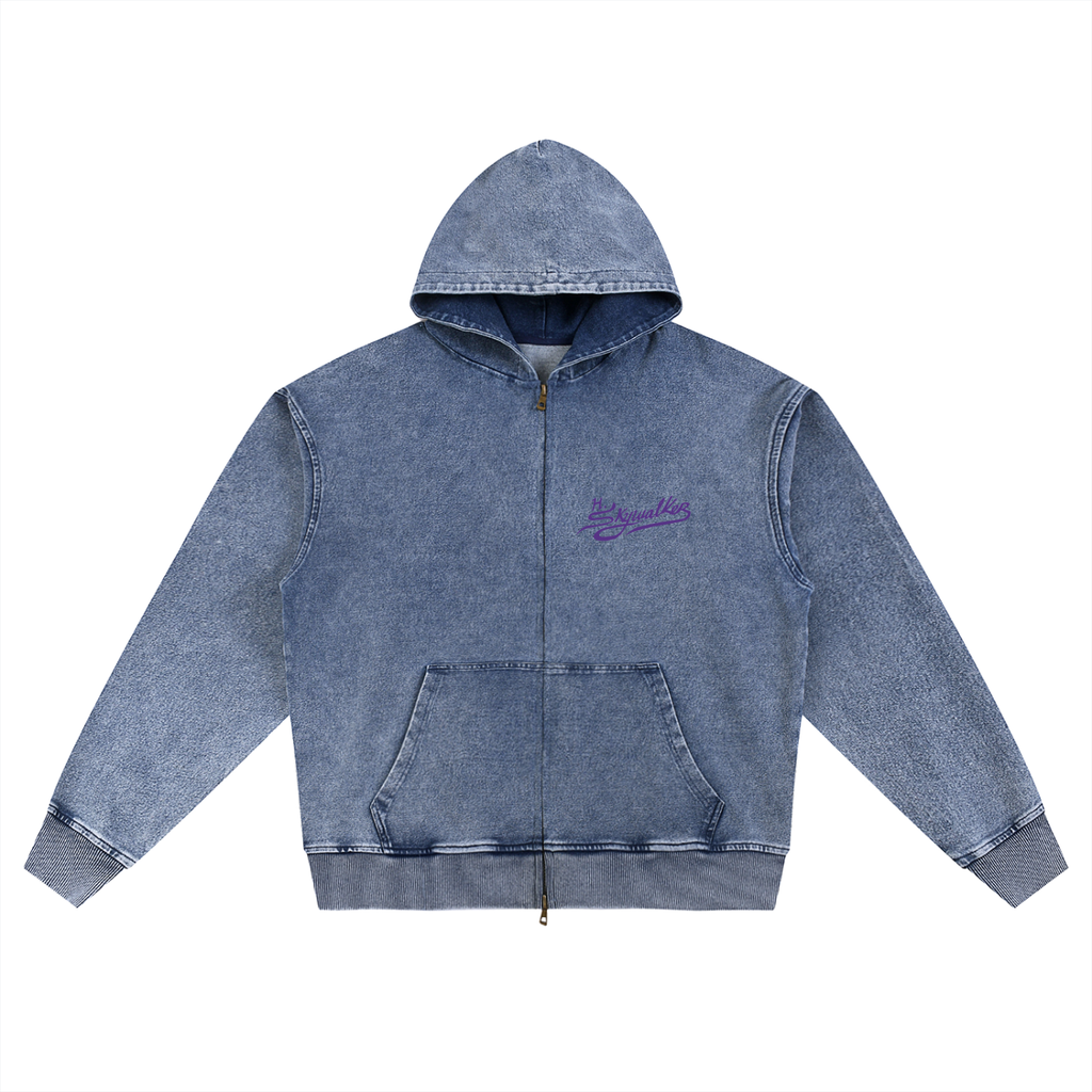H. Skywalker x DIB Snow Wash Oversized Zip-Up Hoodie